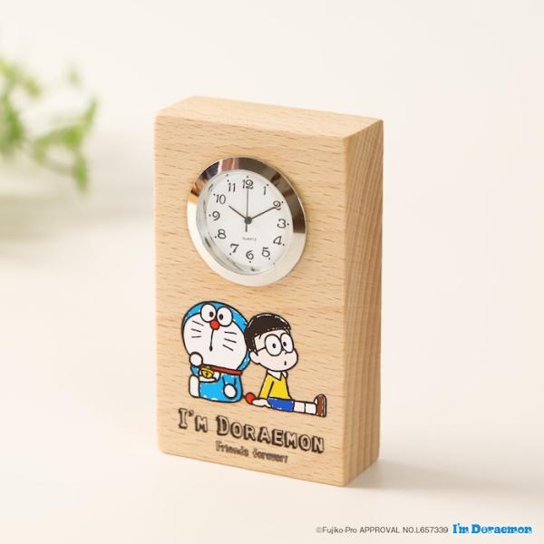 置き時計 木製 アイムドラえもん ふたりでひとつ キャラクター おしゃれ かわいい 木 アナログ イ...