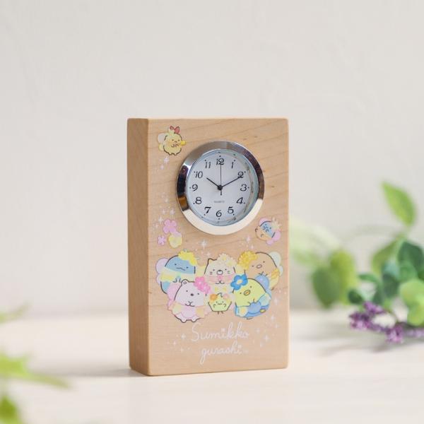 置き時計 木製 すみっコぐらし きらきらお花畑 キャラクター おしゃれ かわいい 木 アナログ イン...