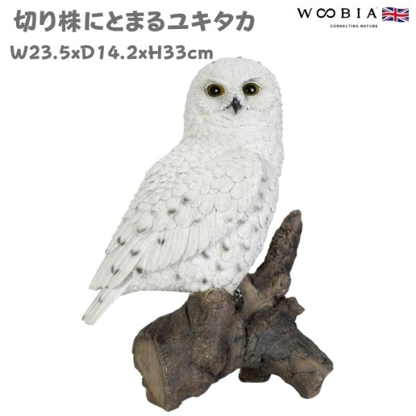 鳥 置物 オブジェ 北欧 動物 かわいい 切り株にとまるユキタカ 高さ33cm woobia おしゃ...