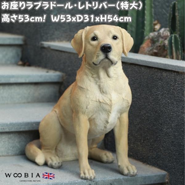犬 置物 大型 動物 特大 お座りラブラドール・レトリバー 高さ54cm おしゃれ 大きい 玄関イン...