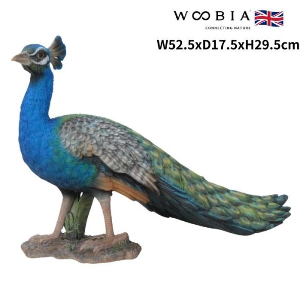 鳥 置物 オブジェ 北欧 動物 かわいい クジャク 大 高さ29.5cm woobia おしゃれ 玄...