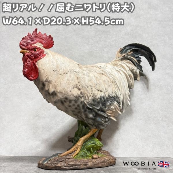 置物 鳥 かわいい 北欧 動物 屈むニワトリ 特大オブジェ 鶏 高さ54.5cm 巨大 woobia...