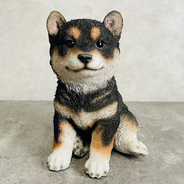 置物 犬 かわいい 動物 玄関 黒柴の子犬 イヌ アニマル おしゃれ インテリア ガーデンオーナメン...