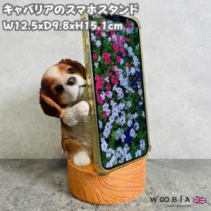 スマホスタンド 卓上 犬 おもしろ 動物 キャバリア 置物 かわいい おしゃれ リアル 写真立て スマホホルダー woobia ウービアの商品画像