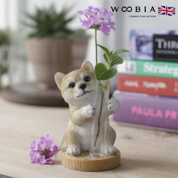 置物 犬 かわいい 動物 玄関 柴犬の一輪挿し 花器 おしゃれ インテリア 卓上 ガーデン 庭 wo...