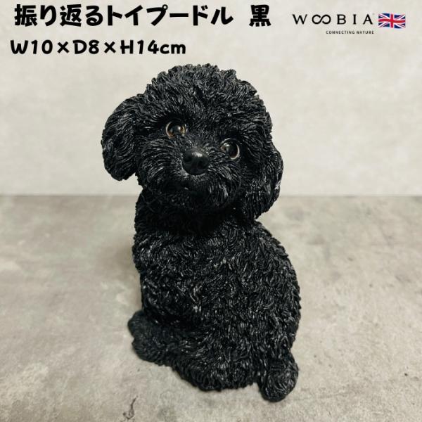 置物 犬 かわいい 動物 玄関 振り返るトイプードル ブラック おしゃれ インテリア ガーデンオーナ...