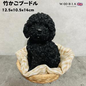 ビションフリーゼ置物小物入れバスケット付き インテリア犬 オブジェ