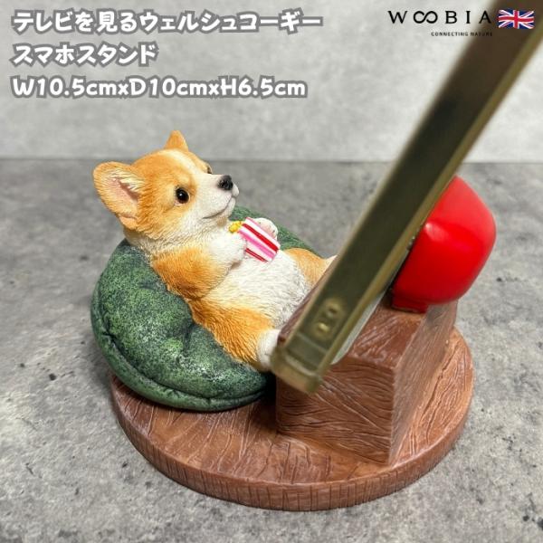 スマホスタンド 卓上 おもしろ 犬 動物 テレビを見るウェルシュコーギー かわいい置物 おしゃれ ス...