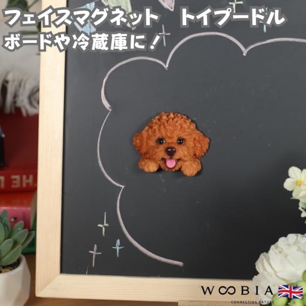 WOOBIA フェイスマグネット トイプードル レッド 犬 冷蔵庫 マグネット かわいい 立体 リア...