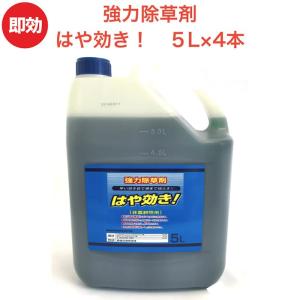 強力 除草剤 はや効き！ 液剤 5L×4本 液体 最大2万平米対応 希釈タイプ 業務用に 非農耕地用 素早く雑草を枯らす 速効｜midoris