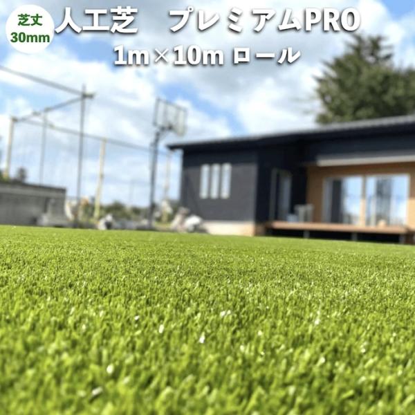 高級人工芝 pavo プレミアムPRO 幅1m×長さ10mロール 芝丈30mm グリーンカラー 庭 ...