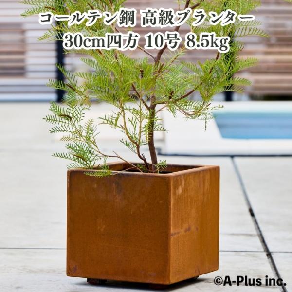 A-PLUS Patina コールテン鋼 植木鉢 おしゃれ スクエア 30cm 小型 アンティーク ...