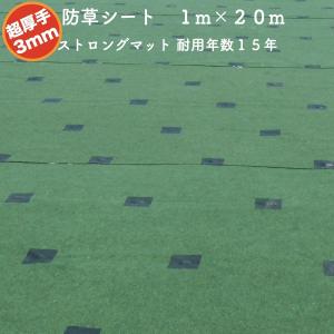 高耐久 超厚手強力防草シート 2m×20m 2本セット 厚み3mm