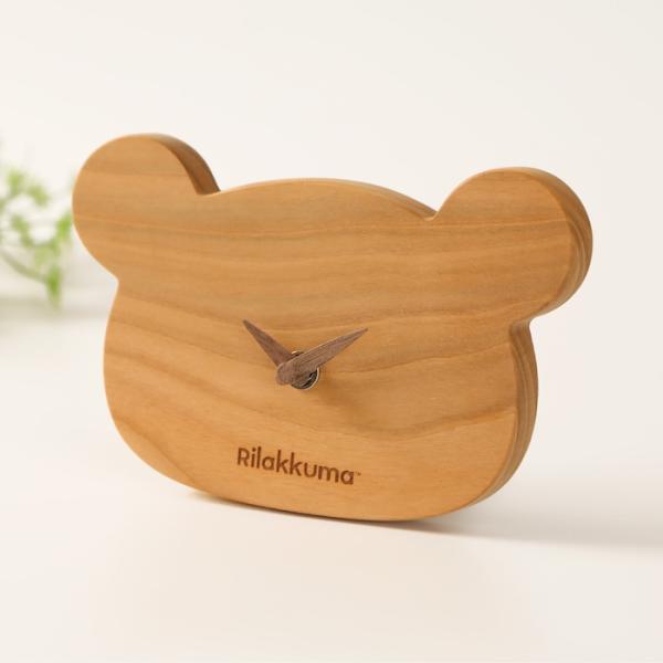 置き時計 木製 リラックマ キャラクター おしゃれ かわいい 木 アナログ インテリア リビング 日...