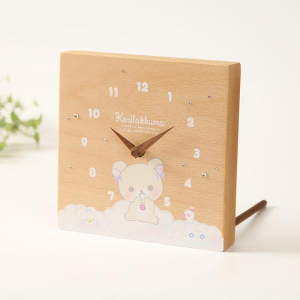 壁掛け時計 木製 リラックマ わたあめ キャラクター おしゃれ かわいい 木 アナログ インテリア ...