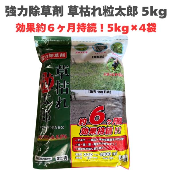 除草剤 強力 顆粒 草枯れ粒太郎 5kg×4袋 効果約6ヶ月 草丈40cm対応 土壌処理型 業務用に...