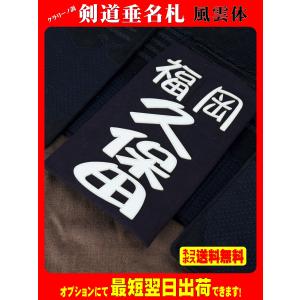 クラリーノ調 剣道垂名札（剣道ゼッケン・垂ネーム） 流隷体 : みどり