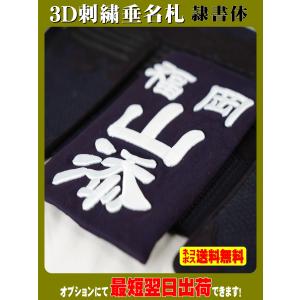クラリーノ調 剣道垂名札（剣道ゼッケン・垂ネーム） 行書体 : みどり