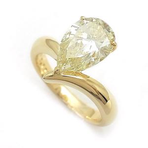 【緑屋質屋】ミキモト　ペアシェイプ ダイヤモンド リング 2.79ct　K18YG【中古】｜midoriya78