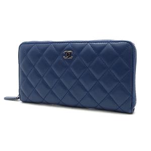 CHANEL◇ラウンドファスナー/スタッズ/長財布/レザー/RED