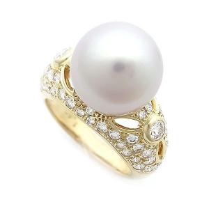 緑屋質屋】ミキモト 南洋ゴールデンパール リング バロックパール14.1