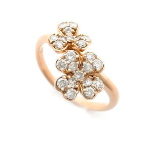 美品 ヴァンドーム青山 K18WG ダイヤ0.18ct スネーク調 リング ☆ #15  