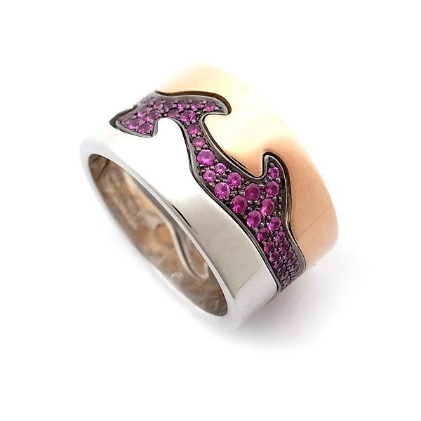 【緑屋質屋】ジョージ ジェンセン フュージョン リング (Fusion) パヴェピンクサファイア【中...