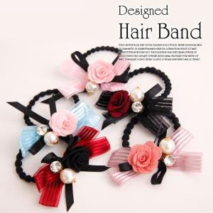 Lulu＆berry ヘアゴム レディース ヘアアクセサリー フラワー リボン レース ヘアゴム ヘアポニー ar-HG1m メール便送料無料