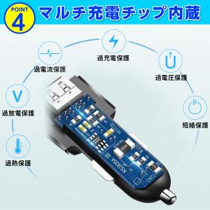 シガーソケット USB 2口 2連 急速 小型...の詳細画像5