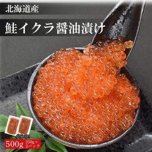 冷凍 秋鮭 いくら 醤油漬 500ｇ（250ｇ×2パック）北海道産“本ちゃん”