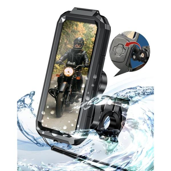 スマホホルダー 防水 自転車 バイク 5.8インチ 6.5インチ iphone Galaxy ウーバ...
