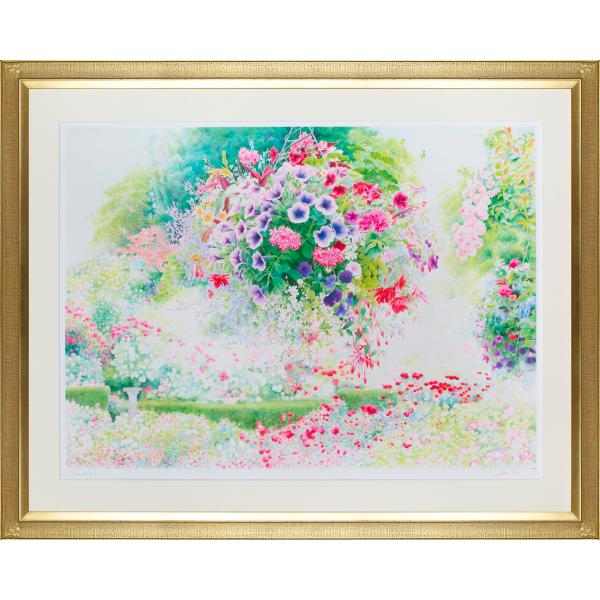 渡辺三絵子花の水彩画ジグレー版画（複製画）「ビクトリア」