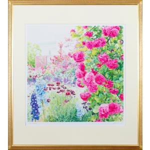 渡辺修渡舟、【上田桜】、希少な額装用画集より、美品、新品額装付