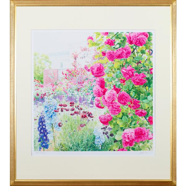 渡辺三絵子花の水彩画ジグレー版画（複製画）「パラダイス」