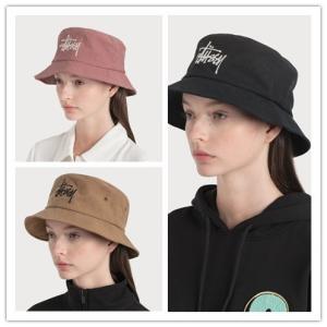 STUSSY バケットハット ビックロゴ BIG LOGO CANVAS BUCKET HAT　ローズ