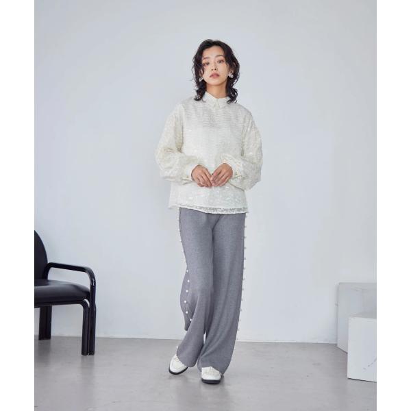 miele grande ミエーレ グランデ ニット パンツ サイド パール レディース 女性 大人...