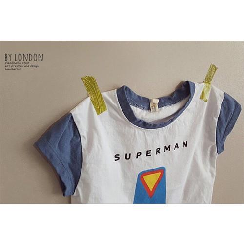 by london SUPERMAN Tシャツ　韓国子供服 男の子　女の子 Tシャツ ボーイズ　ガー...