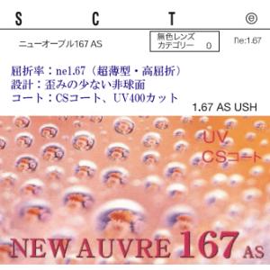 イトーレンズ 眼鏡レンズ 非球面 高屈折 1.67 紫外線UVカット400 撥水コート ニューオーブル167AS（超薄型）２枚１組｜ピッキーズアイ