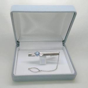 真珠のネクタイピン（シンプル 6.1mm） タイ止め 父の日 ボスの日 誕生