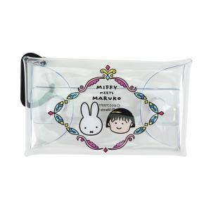 クリアマルチケースS　ロゴ柄　miffy meets maruko