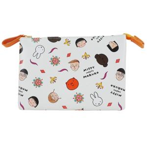 3ポケットキャンバスポーチ　miffy meets maruko