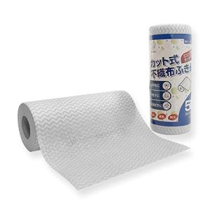 キッチンクロス 不織布ふきん ロールタイプ 50カット 約22x30cm 使い捨て カウンタークロス 不織布 テーブルダスター 繰り返し使用可能
