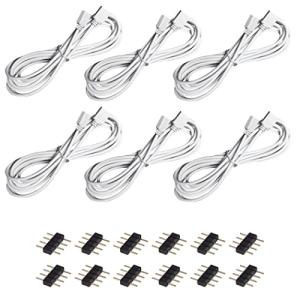 Felimoa 延長コード テープライト 4ピン 約2.5m 4ピンオスコネクタ付属 6本セット