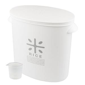 パール金属 日本製 米びつ 5kg ホワイト 計量カップ付 お米 袋のまま ストック RICE HB3433｜migaru-315