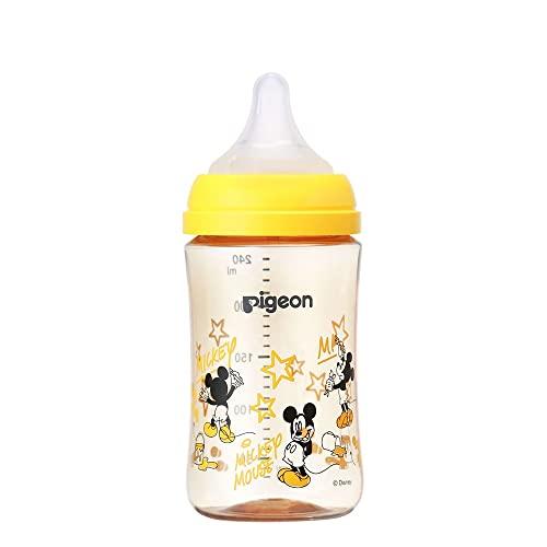 ピジョン 母乳実感 Disney 240ml 3か月~ PPSU製 黄色 哺乳びん ディズニー