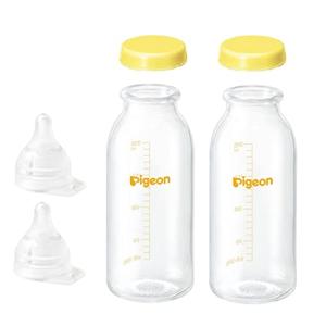 【セット品】ピジョン200ml哺乳瓶３点セット（哺乳びんＫＲ−２００、母乳実感 直付け乳首SS（一般新生児用）、ＫＲキャップ 01318）×２セ
