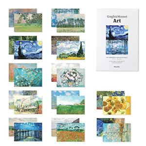 モノライク アート ゴッホ & モネ ポストカード Art Gogh & Monet Postcard - 24セットの感性的なデザインはがきデ