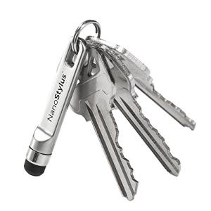 KeySmart NanoStylus - コンパクトなスマホ用タッチペン、エルゴノミックでポータブル（シルバー)