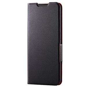 エレコム OPPO Reno5 A レザーケース 手帳型 UltraSlim 薄型 磁石付き ブラック PM-O212PLFUBK