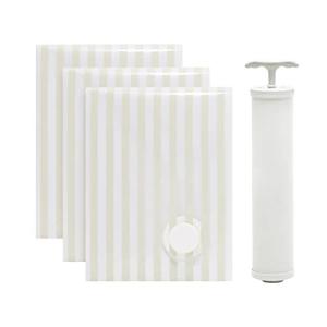  ベーシック ふとん圧縮袋 真空 収納 ハンドポンプ付き 130×100cm 3枚組